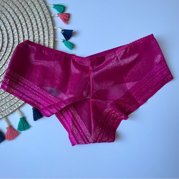 Victoria's Secret Shimmer No Show Cheeky Panty Wicked Rose NEW - Picture 4 of 8